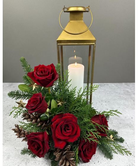 Crimson Glow Holiday Lantern