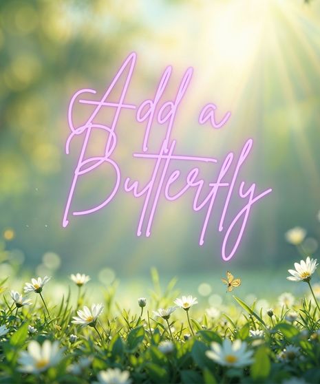 Decorative butterflies added to a floral arrangement or plant for a whimsical, magical touch.