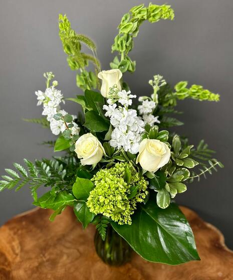 bright green and white floral mixture