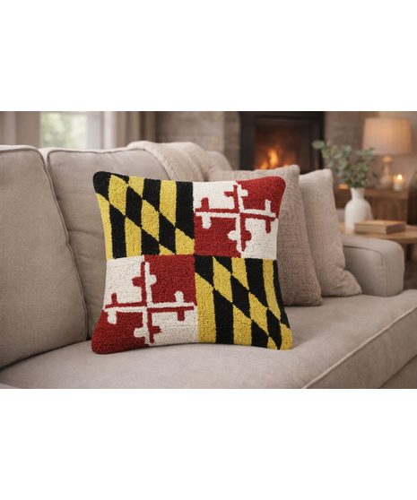 PEKING HANDICRAFT | Maryland Flag Hook Pillow