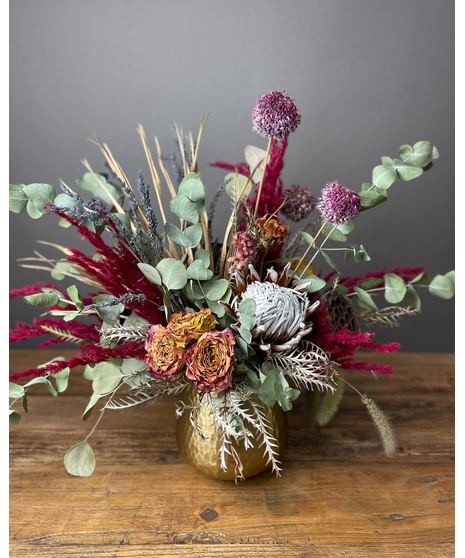 dried florals with pops of color