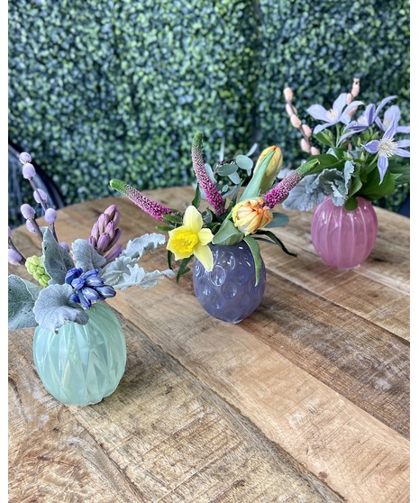 flowers in bunny themed tablescape