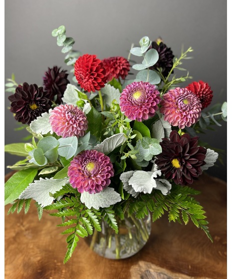 jewel toned floral arrangement