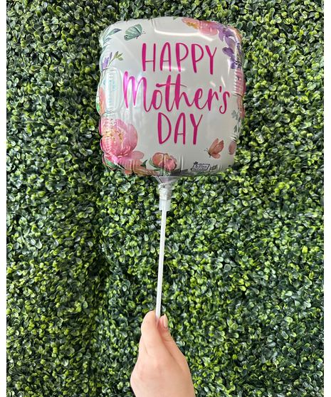 Air-filled Mother’s Day balloon on stick, sold single or as a set of three.