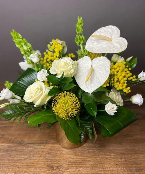 bright green and white floral mixture