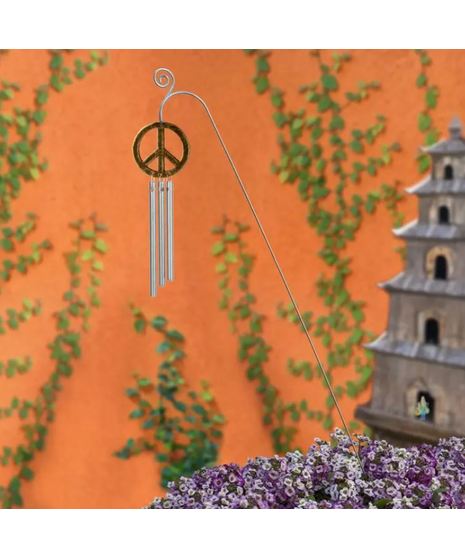 wind chime with potted plant