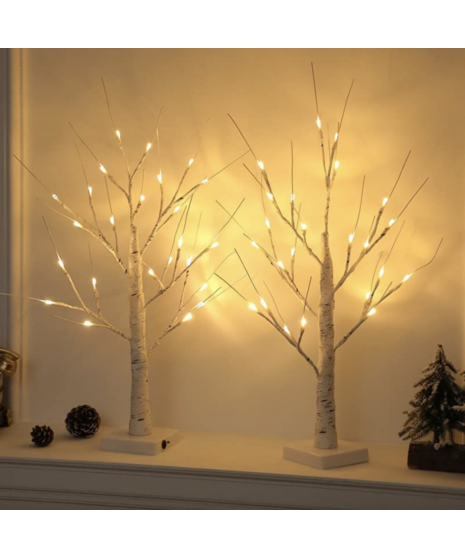 Illuminated Table Birch Tree - Pack of 2
