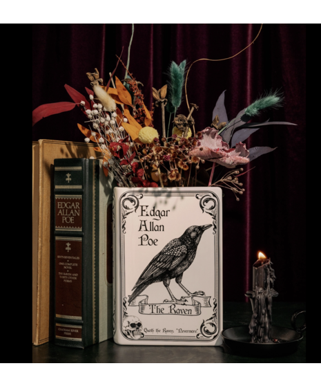 The Raven - White Book Vase