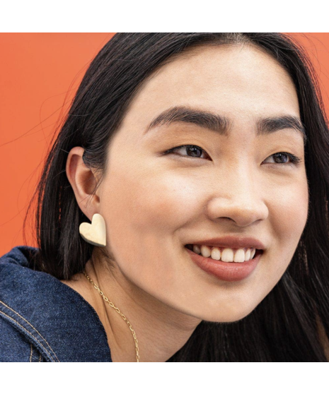 Bella Heart Large Post Earrings - Ink + Alloy