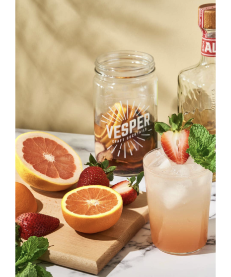 32 oz bottle of craft cocktail and mocktail mixer, available in assorted flavors and packaged for gifting.