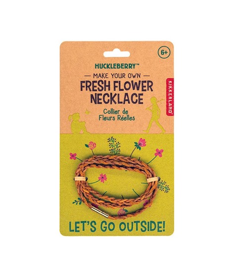 DIY necklace kit made of leather for creating wearable jewelry with fresh flowers.